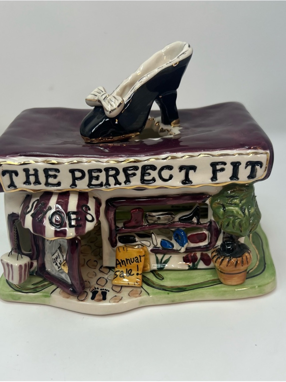 Blue Sky Claywork Heather Goldminc The Perfect Fit Shoe Store Tealight House Vtg